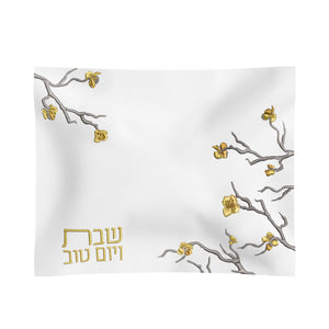 Golden Branch Faux Leather Challah Cover