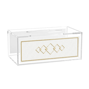 Acrylic Double Leatherette Tissue Box