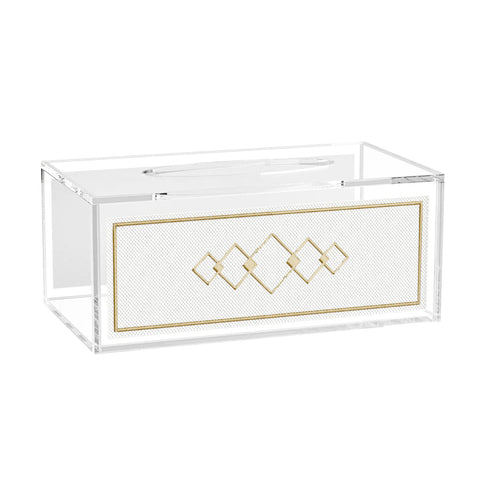 Acrylic Double Leatherette Tissue Box