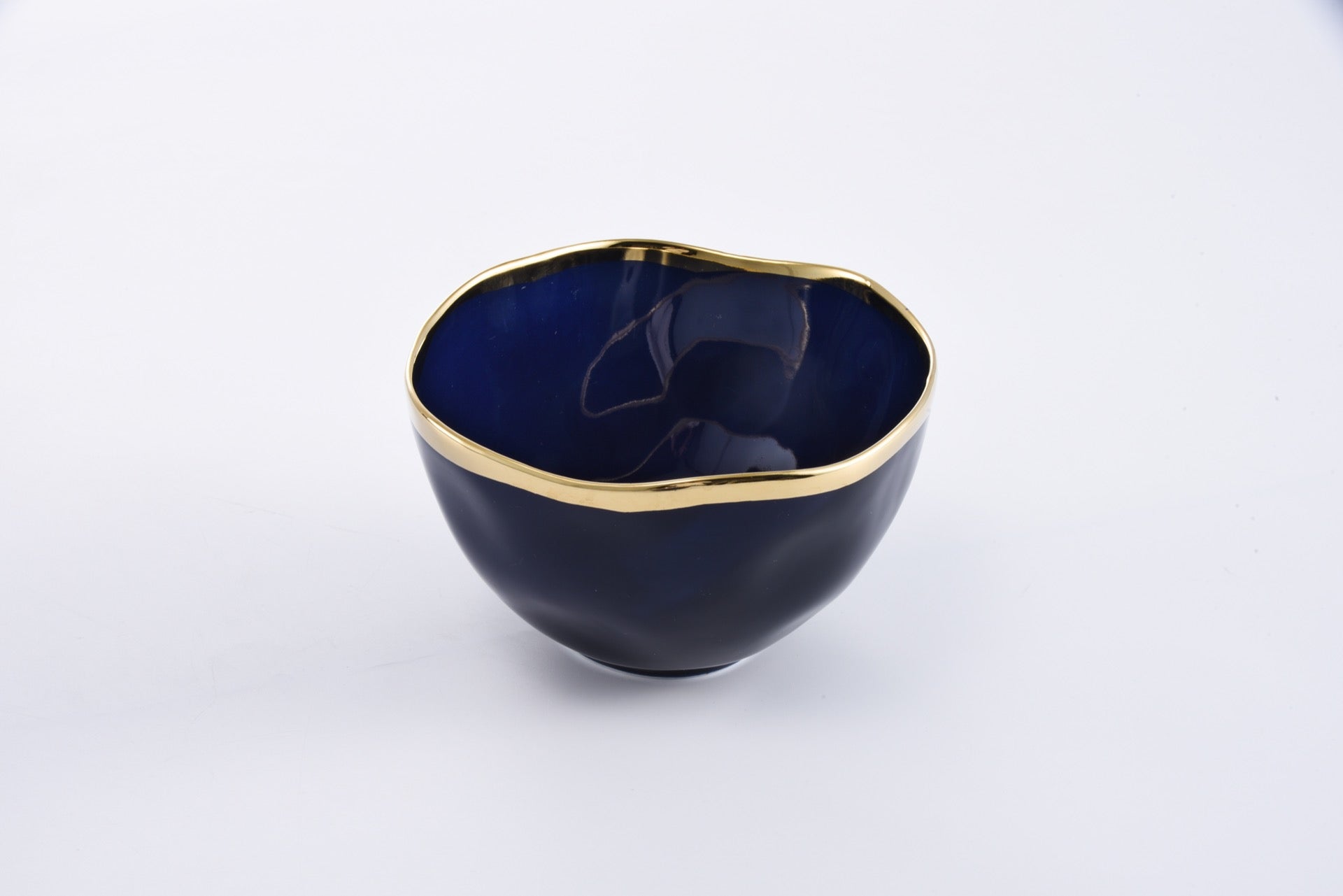 Ceramic Medium Bowl Blu/Gold