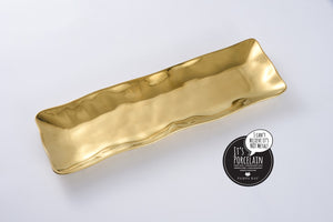 Ceramic Gold Rectangular Serving Piece